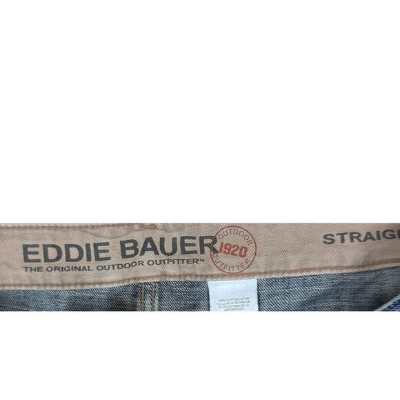 Eddie Bauer Straight Fit Mens Blue Denim Jeans 38 x 34 - Picture 3 of 5